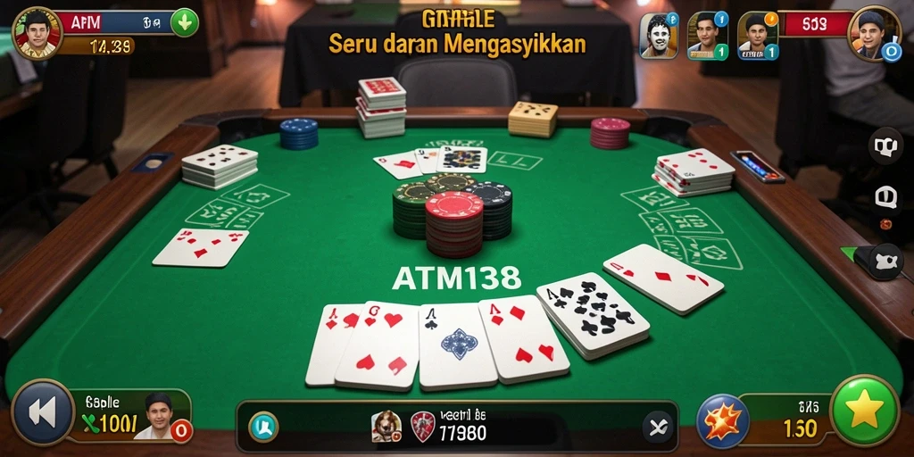 Screenshot gameplay Gaple ATM138 yang penuh aksi dan seru.