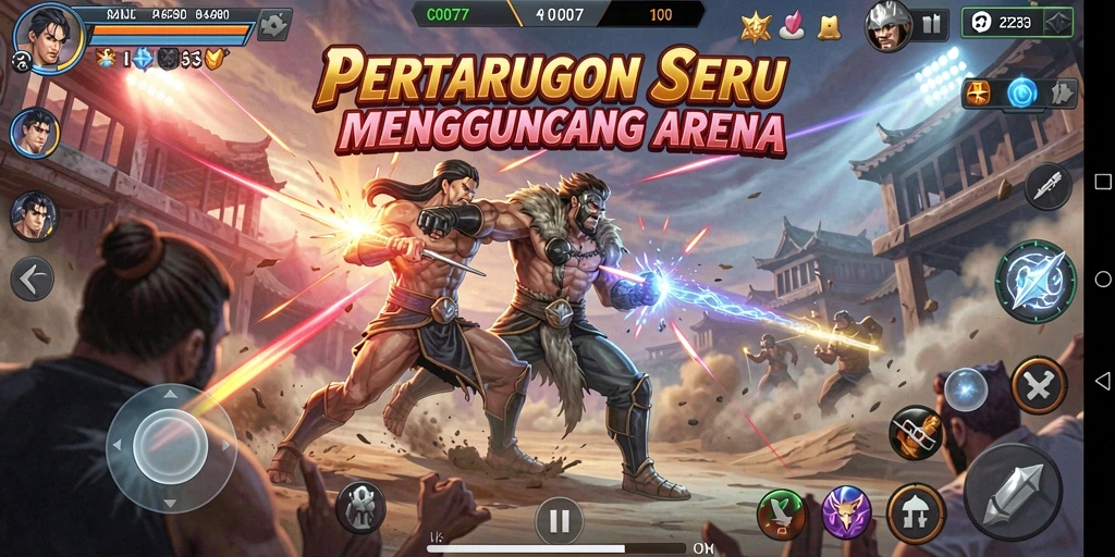Screenshot utama C0077 menampilkan aksi pertarungan yang menegangkan dan mendebarkan.
