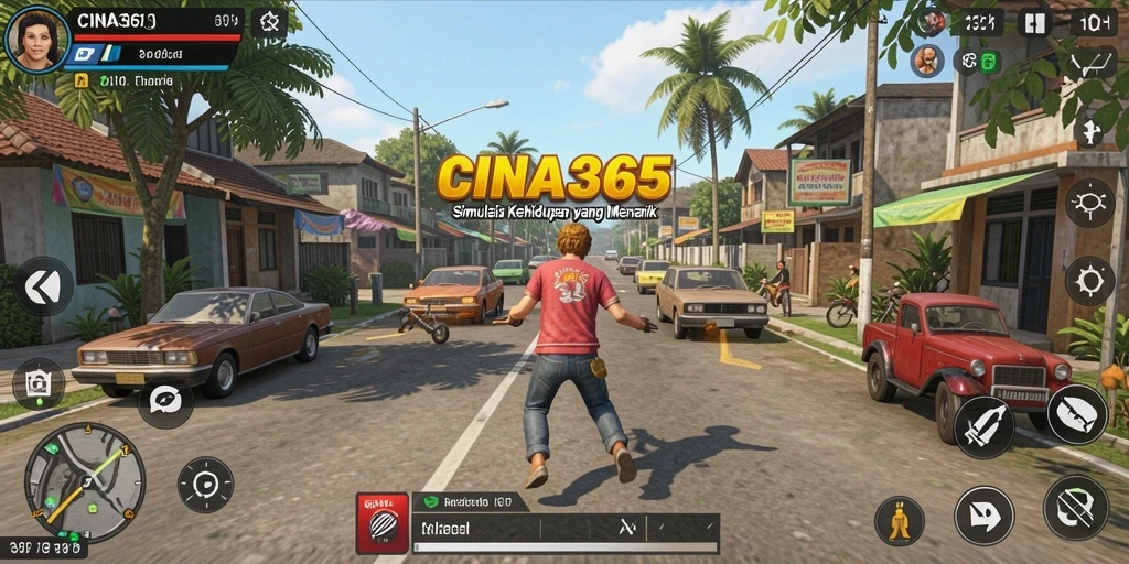 Tampilan gameplay menarik dari CINA365 yang menampilkan simulasi kehidupan.