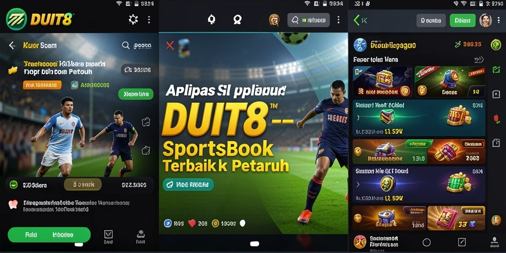 Tampilan utama di DUIT8 dengan berbagai pilihan taruhan olahraga.