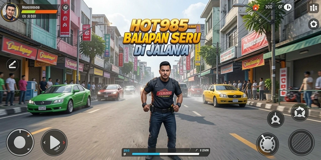Gameplay balapan yang mendebarkan di HOT985.