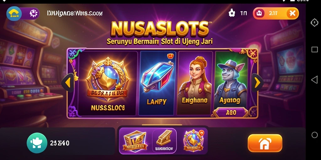 Screenshot NUSASLOTS menampilkan keseruan gameplay dan mesin slot yang menarik.