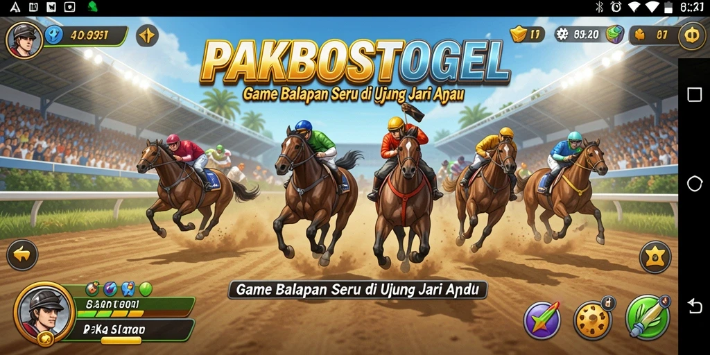 Screenshot yang menampilkan keseruan gameplay balap di PAKBOSTOGEL.