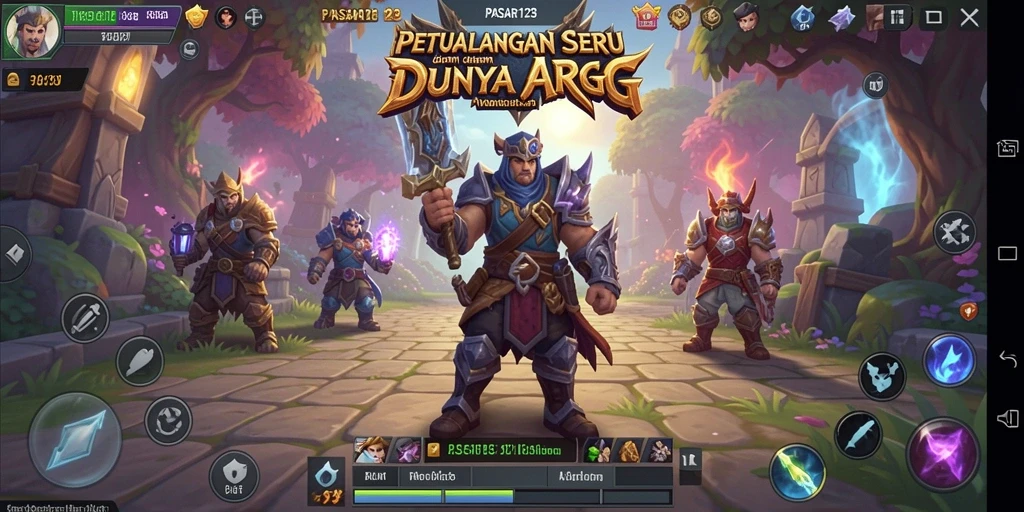 Screenshot gameplay PASAR123 menampilkan karakter beraksi dalam pertarungan epik.