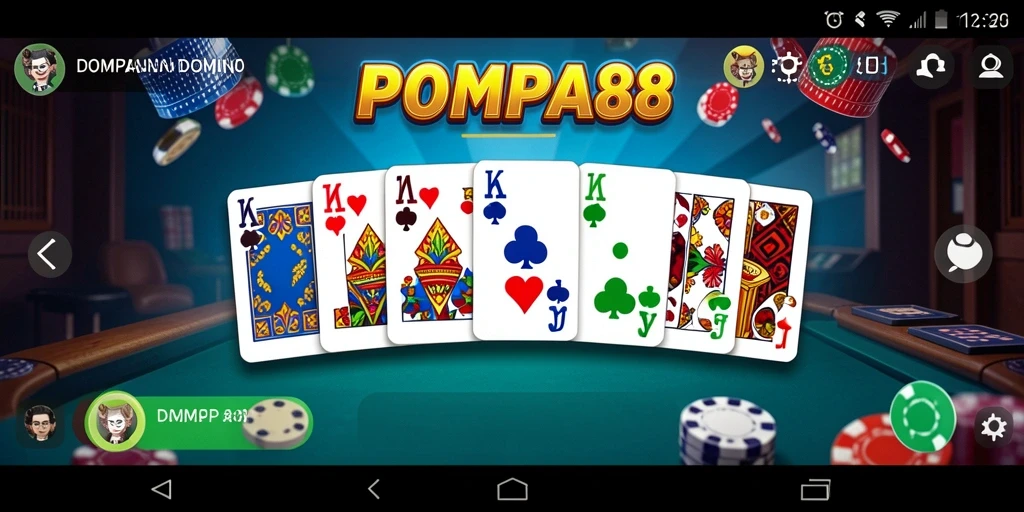 Tampilan gameplay menarik di POMPA88 dengan kartu Domino.